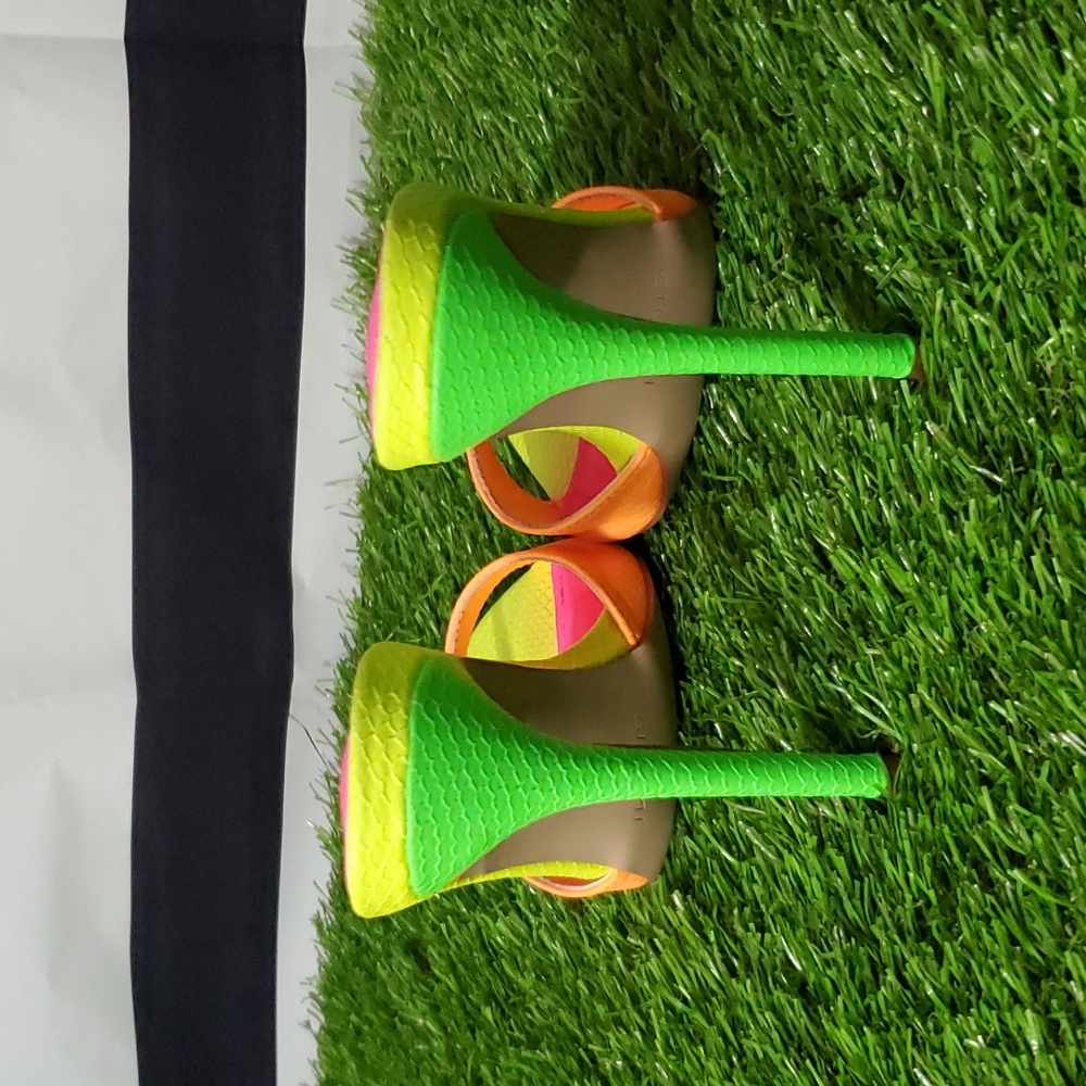 Simmi Multicolor Neon Heels - Picture 6 of 8